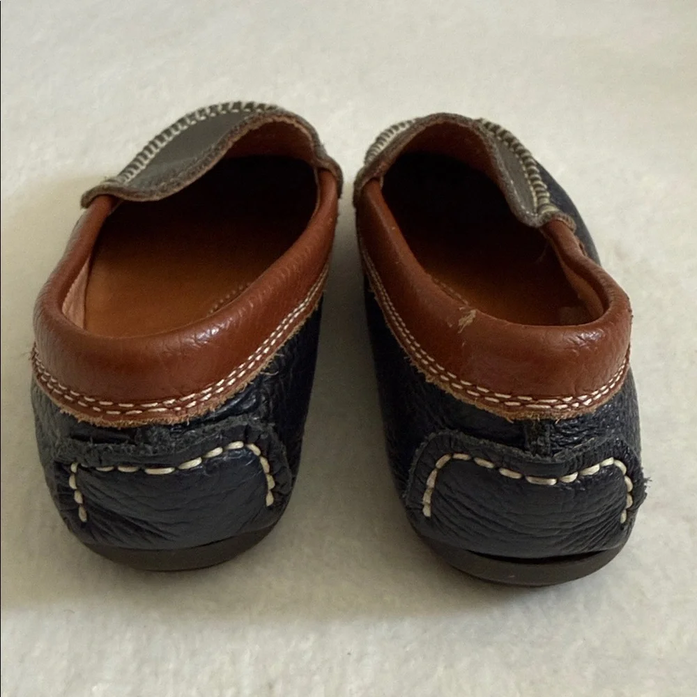 Atlanta Mocassin | Handmade Pebbled Leather Loafers Gray/Blue/Brown EU 30/US 13